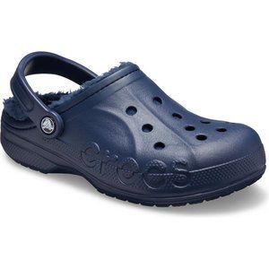 NEW With Tags Kids Crocs Baya Faux Fur Lined Clog Navy Blue Toddler Child Baby